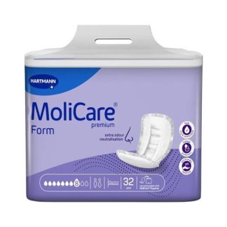 MoliCare Premium Form incontinence pad, 8 drops absorbency, purple packaging, 32 pieces