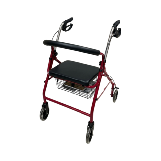 Rollator 4 Wheel with 6″ Wheels Solid Castor – Aluminium