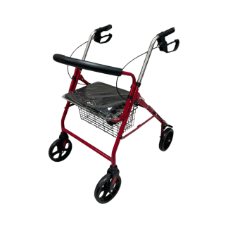 Rollator 4 Wheel with 8″ Wheels Solid Castor Aluminium Lite