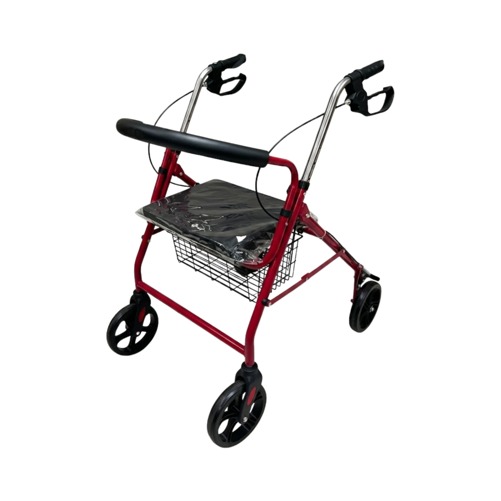 Rollator 4 Wheel with 8 inch wheels solid castor aluminium lite